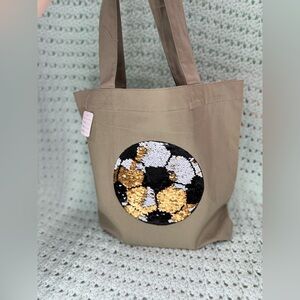 Medium Tote Bag: Sequin Soccer